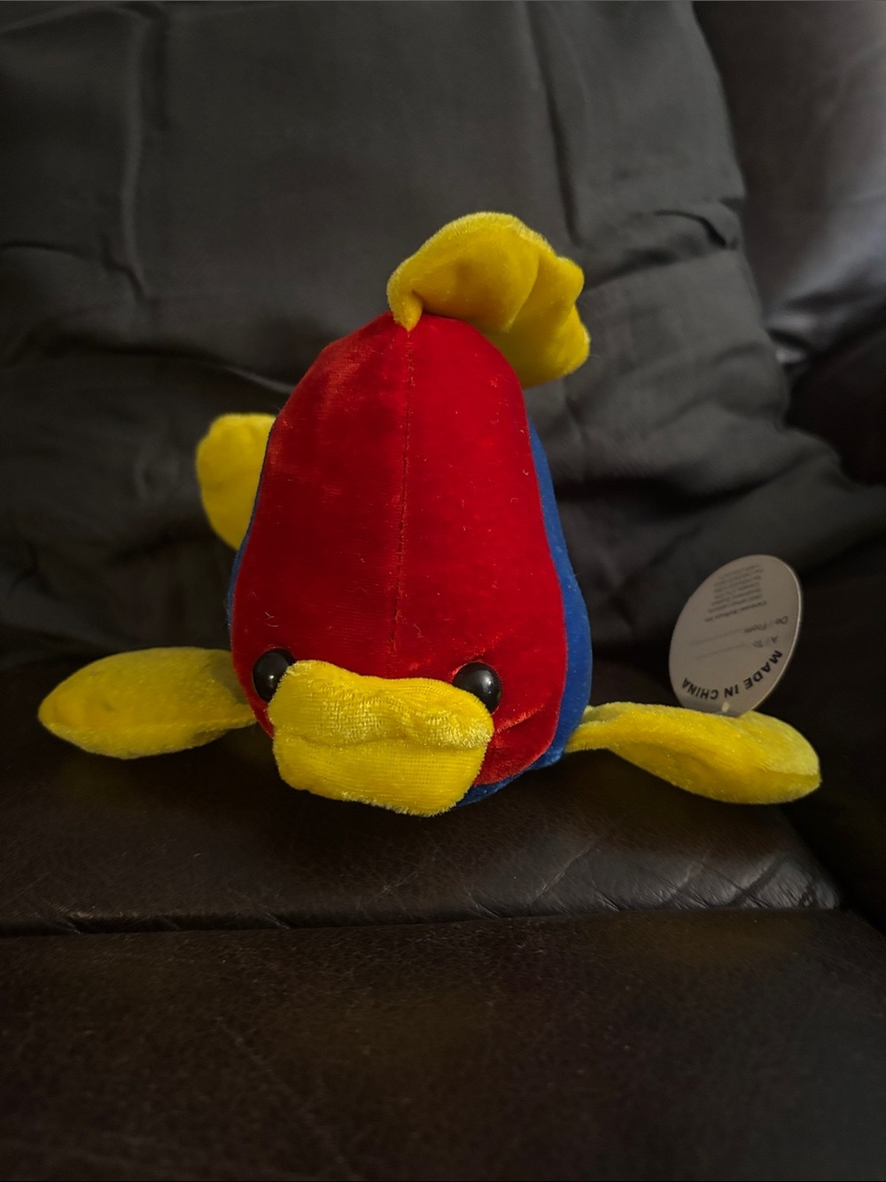 Plush Red & Yellow Stuffed Fish Toy - Kids Soft Animal